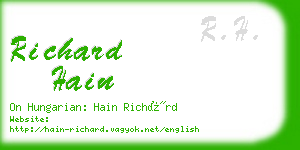 richard hain business card